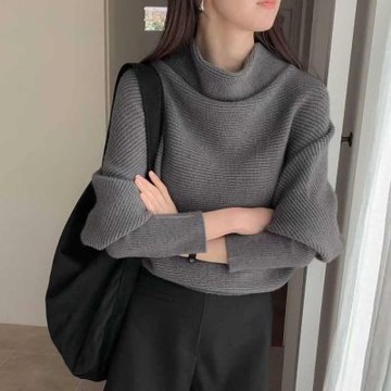 正韓女上衣 立領設計長袖針織衫ATM1109-創翊韓都