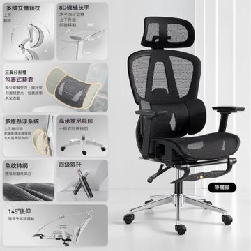 網布人體工學椅 升降電腦椅 電競椅 書桌椅 辦公椅 靠背轉椅 大角度後仰 帶腳踏