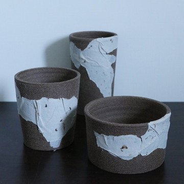 紙的系列 焦糖摩卡三件盆器組