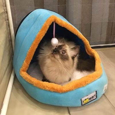 NANSHAN PETGERA Pet Dog Cat Warm Soft Bed Pet Cushion Dog Kennel Cat Castle Foldable Puppy House with Toy Ball SizeM 