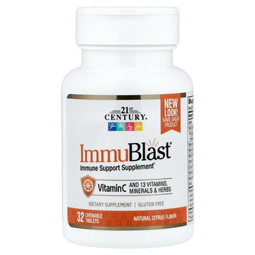 21st Century, ImmuBlast®, Natural Citrus, 32 Chewable Tablets