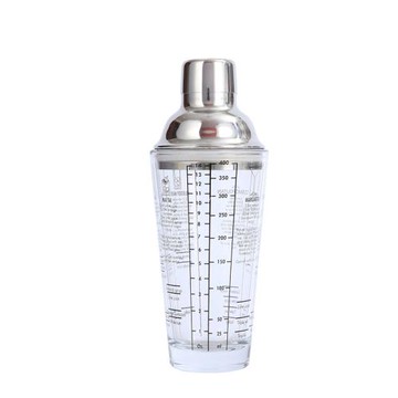 直供不銹鋼玻璃刻度調酒器酒吧家用手搖雪克杯奶茶酒具調酒杯
