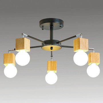 北歐工業風半吸頂燈五燈(BL50284)