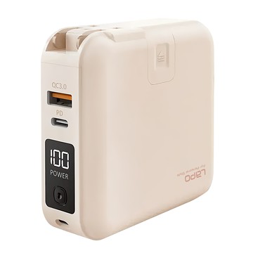 LaPO 多功能無線快充行動電源 Type-C + Lightning  WT-03CM  奶茶色