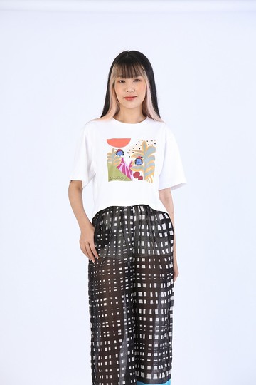 T-Shirt Crop Cotton Digital Print Screen
