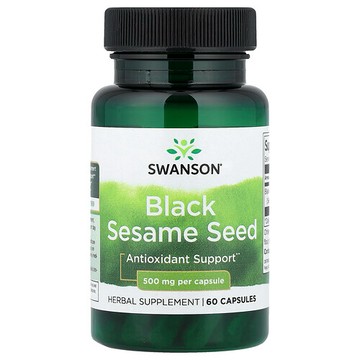 Swanson Vitamins, 黑芝麻籽，500 毫克，60 粒膠囊