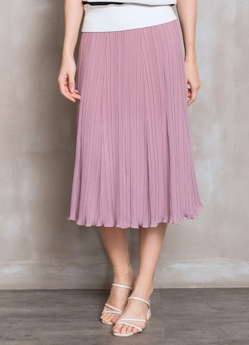 柔和時光雪紡壓褶長裙