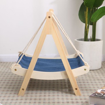 ??免運 可開發票 現貨四季通用貓貓吊透氣貓窩床寵物搖搖床木質貓搖籃實木貓咪秋千