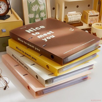 臺灣出貨12H🌈高顏值雙孔活頁文件夾學生用試卷收納夾大容量辦公資料整理文件夾