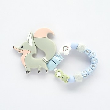 melvyn 白雲 兔子 灰色狐狸固齒器 / 客製化奶嘴鏈