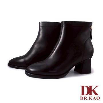 【DK氣墊鞋】羊皮金屬綴飾低跟踝靴 71-3222-90 黑