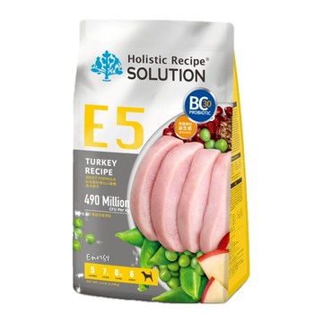 Holistic Recipe SOLUTION 耐吉斯 成犬配方無穀乾飼料  E5 好蛋白火雞餐  2.04kg  1袋