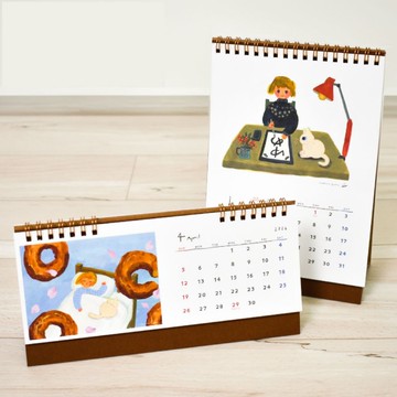 桌曆 2026年 星期日開始 插畫家設計  વાયર પ્રકાર