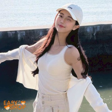 【EASY SHOP】BRA TOP-磨毛三合一方領背心保暖衣-燕麥膚