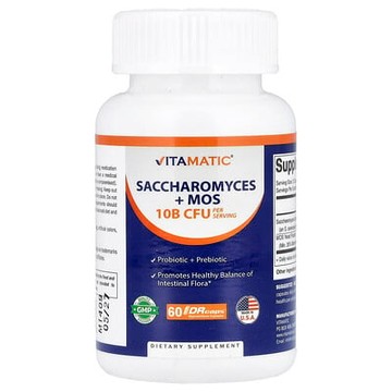 Vitamatic, 酵母菌 + MOS，60 粒 DRcaps® 羥丙基甲基纖維素膠囊