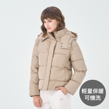 GIORDANO 女裝手拍棉連帽外套 E-care輕暖系列 - 93 卡其色