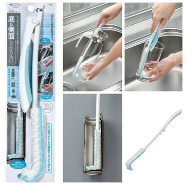 日本進口~ MAMEITA 容器底部 側面 L型折疊 加長清潔刷(現貨)