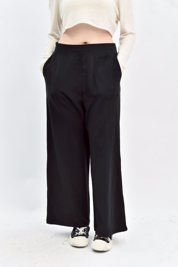 (2XL) uniqlo 黑色棉質鬆緊腰內刷毛長褲