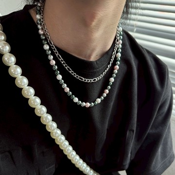 ☆LimeLight☆ 彩色 糖果 珍珠 夏日 串珠 飾品 鈦鋼 項鍊 ACC-C4007