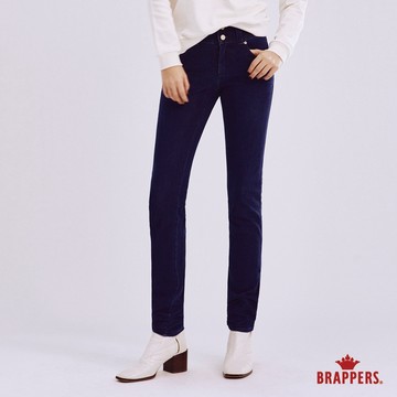 BRAPPERS 女款 四面彈系列-中腰四面彈窄管褲-深藍