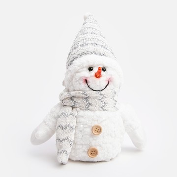 聖誕雪人暖燈擺飾 灰白