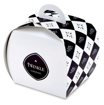 【零售量50個】切片蛋糕盒小.閃爍之心/藍/D112A