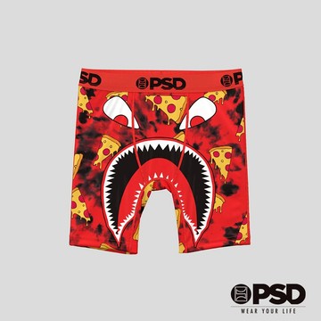 【PSD Underwear 官方旗艦店】WARFACE- 男童平口四角褲-披薩-紅色