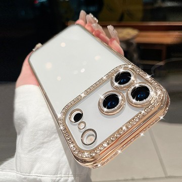 閃粉鏡頭膜 閃鑽邊框 高透防摔 手機殼 適用iPhone 17 Air 16 15 14 13 12 Promax保護殼