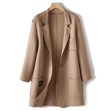 軟糯舒服~太空棉翻領大口袋西裝女高級感氣質休閑西服小個子上衣