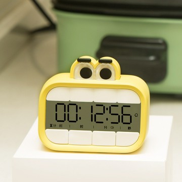 ??可開發票??免運 大嘴計時器學生學習LED電子鬧鐘創意家用廚房磁吸簡約風格時鐘