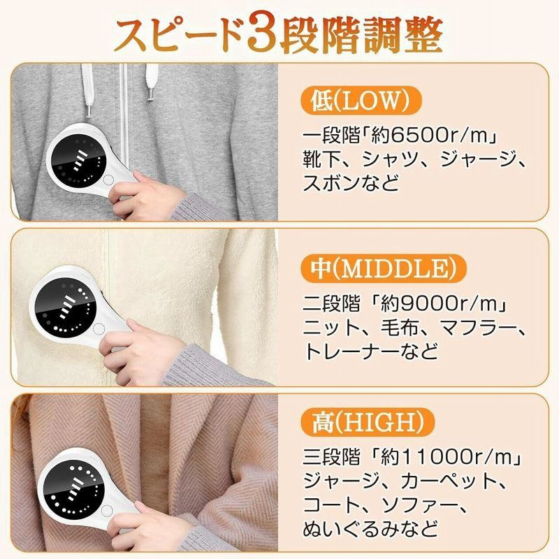 電動けだまとり LCD液晶ディスプレイ 3段階スピード調整 Amazon.co.jp: 【2025年 4段階のスピード調整 人気】 毛玉取り