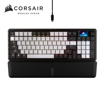海盜船Corsair VANGUARD 海鋒 LCD RGB機械鍵盤【段落紫軸 | 黑白．中文】
