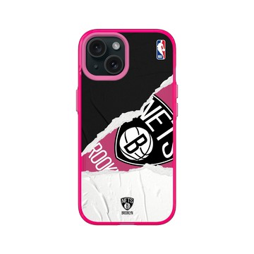 iPhone 15 Clear 粉漾桃 - NBA - 熱血系列-布魯克林籃網 Brooklyn Nets - Sweat and Tears