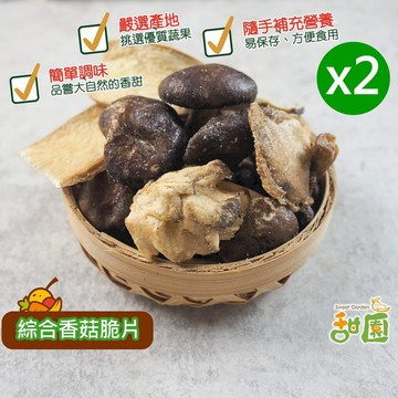 果乾｜蜜餞｜堅果 【甜園】綜合菇菇脆片 隨身包買1送1 菇菇蔬菜乾 杏包菇脆片 菇菇餅乾 蔬果脆片