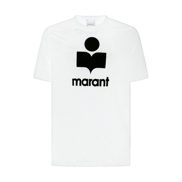Marant - White And Black Linen T-shirt