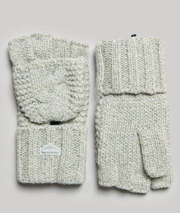 Superdry Women's Women's Cable Knit Gloves Light Grey / Light Grey Tweed - Size: 1SIZE