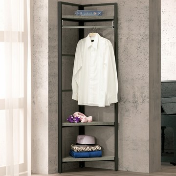 【Homelike】喜家居工業風角落衣物架(1956)