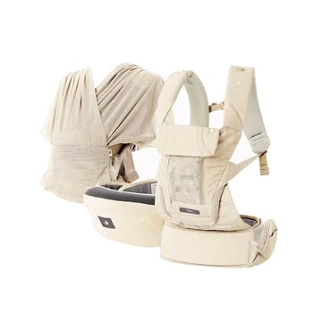 POGNAE MAX萬能四合一透氣揹巾，寶寶安全舒適，爸媽的最佳幫手  珍珠白