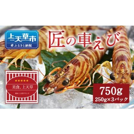 ふるさと納税  匠の車えび 250g-3パック(30尾〜39尾) 熊本県上天草市