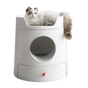 【台灣現貨 免運】【貓城堡貓砂盆】 上下雙層設計 上層可放抓板或貓窩 抽屜式 好清理 附貓抓板 & 貓砂鏟