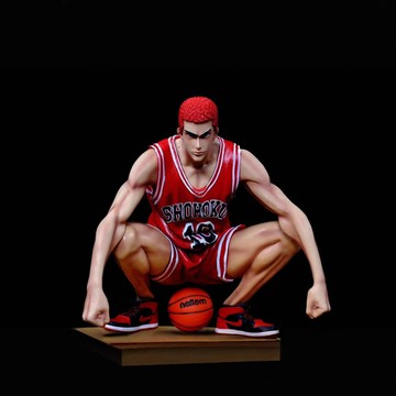 灌籃高手湘北五虎GK動漫擺件 10號櫻木花道蹲姿動漫模型