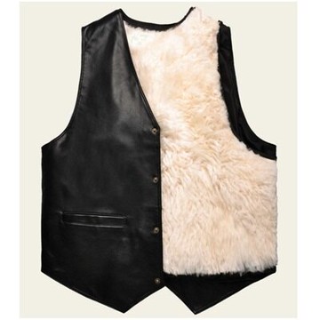 現貨+預購 真皮背心 皮馬甲-商務V領休閒單排釦防寒保暖男外套72r13【獨家進口】【米蘭精品】