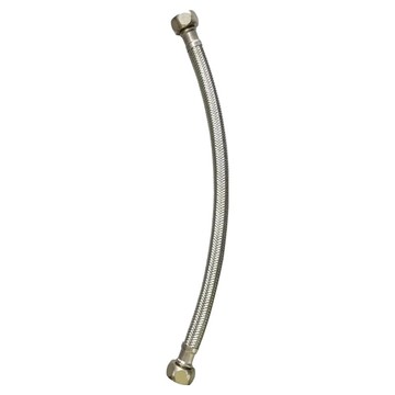 新多多小舖 六分管六分頭鋼絲軟管 304不鏽鋼鋼絲 PVC不透光無毒內管 NBR無毒橡膠六分墊片  1個  Silver