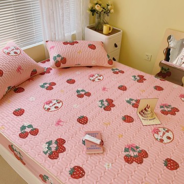 乳膠冰絲床笠三件套防滑固定床單床罩單件兒童席夢思保護套床墊罩