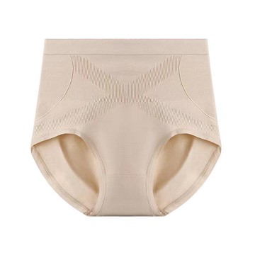 【Maggie+】高腰收腹無痕純棉提臀舒適女用內褲-淺杏色