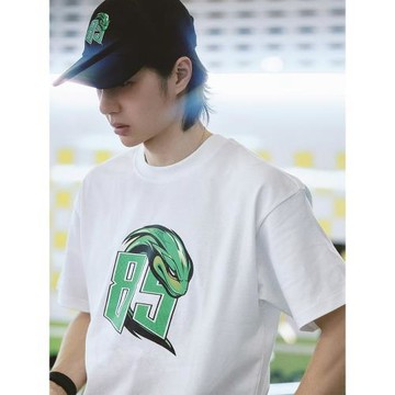 王一博同款85號竹葉青蛇純棉短袖t恤YIBO賽車周邊競技半袖上衣服