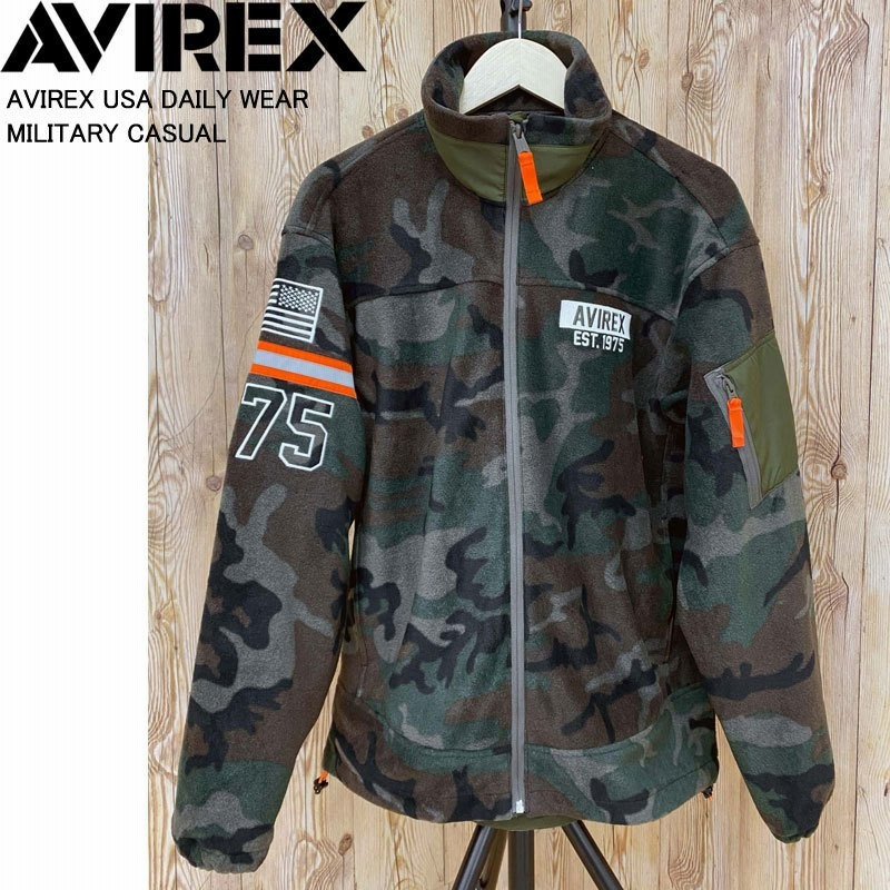 着後レビューで 送料無料 AVIREXアヴィレックスXL ジップアップ