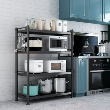 ??快速出貨?? 公司貨 廚房落地圍欄款置物架多層微波爐收納架子多功能烤箱鍋架儲物貨架
