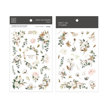【Print-On Stickers 轉印貼紙】no.225-金采花蘊 | 花草系列