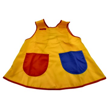 拼色撞色口袋款輕便圍兜 - 拼色口袋-10號  活力黃